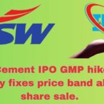 JSW CEMENT IPO GMP 2025: कंपनी ने शेयर बिक्री से पहले मूल्य बैंड तय किया, जेएसडब्ल्यू सीमेंट का आईपीओ जीएमपी बढ़ा।